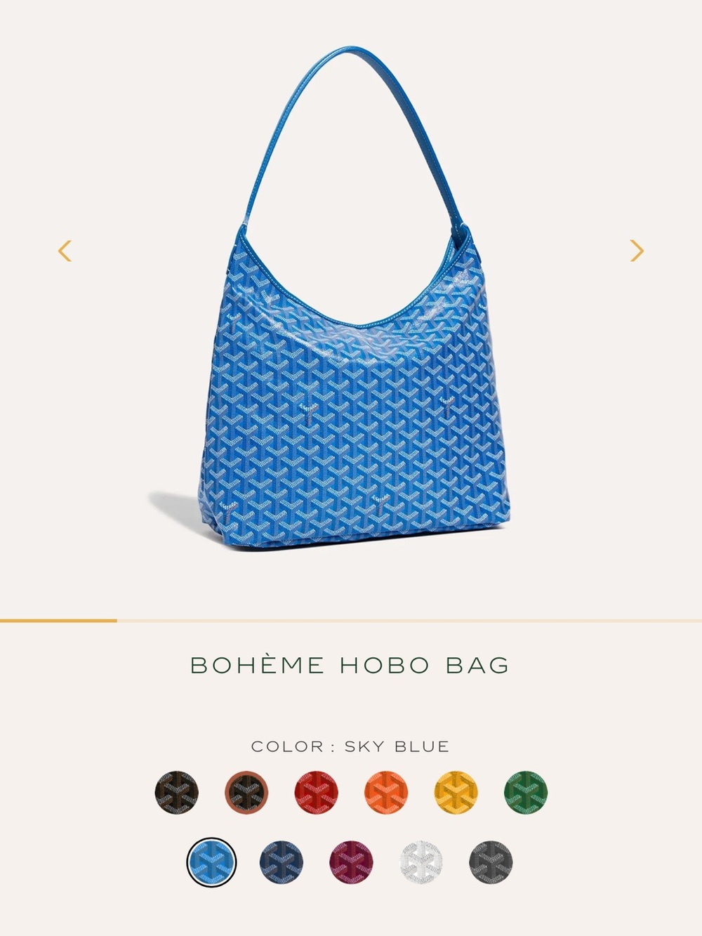 Goyard BOHÈME HOBO BAG sky blue